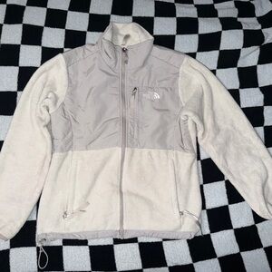 The North Face Light Gray Zip-Up Fleece Jacket med